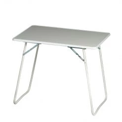 Best Freizeitmöbel Table pliable Chiemsee - Tube en acier / Matériau synthétique blanc
