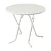 Best Freizeitmöbel Table pliante Primo - Rond (80 cm) - Tube en acier / Matériau synthétique - Blanc