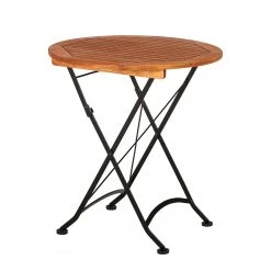 Merxx Table Schlossgarten - Acier plat / Eucalyptus massif